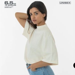 LA Apparel Short Sleeve High Mock Neck Tee